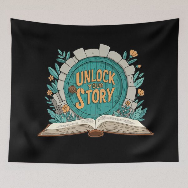 Item preview, Unlock Your Story — Fantasy Round Door & Book Lover Illustration - Fantasy designed and sold by Fenay Designs.