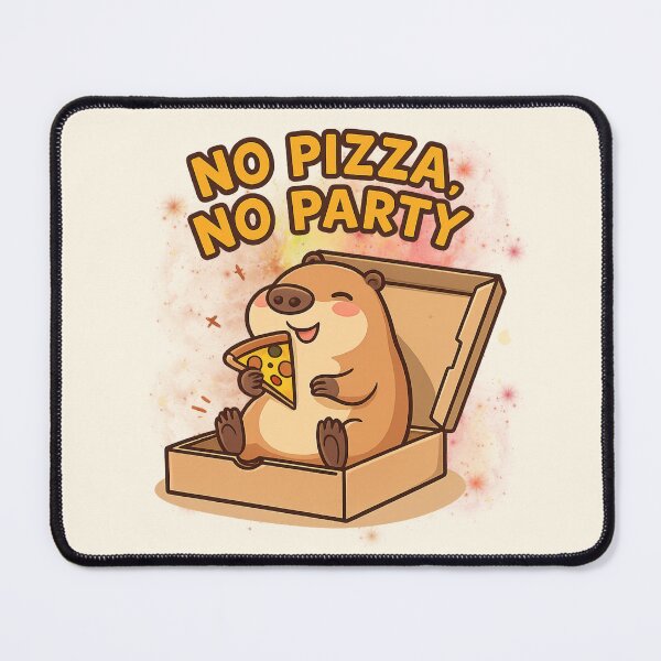 Item preview, Capybara Pizza Sticker – No Pizza No Party designed and sold by munizz.