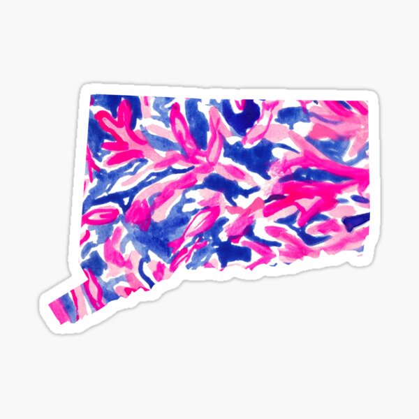 Item preview, Pink and Blue Floral Connecticut designed and sold by kevgib.