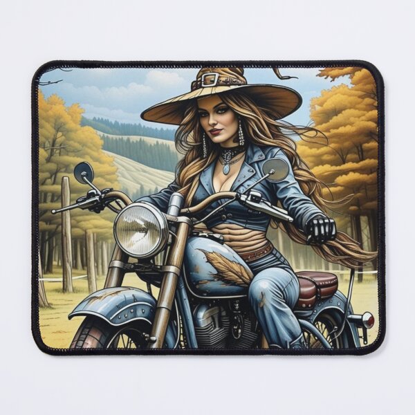 Item preview, Halloween Witch on Motorcycle | Autumn Fantasy Witchcore Wall Art | Spooky Season Biker Gift designed and sold by Medeea Publishing.