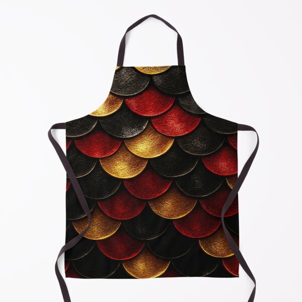 Item preview, Shiny Black, Red & Gold Fishscale Pattern – Metallic Fantasy Texture designed and sold by nigejohn.