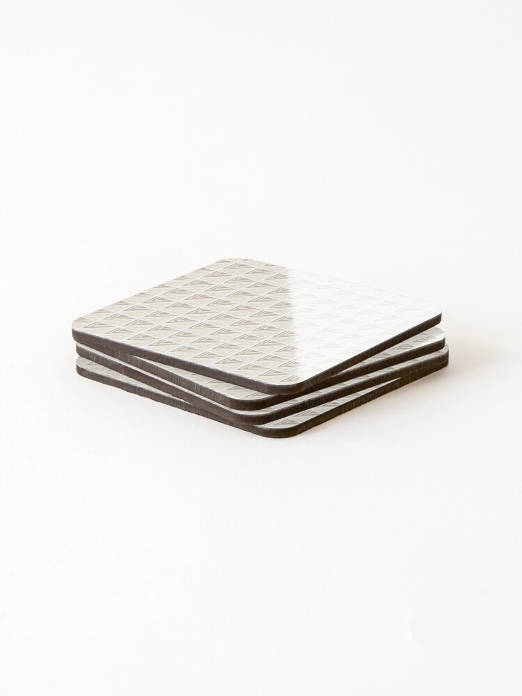 Thumbnail 4 of 5, Coasters (Set of 4), Neutral triangular geometric pattern designed and sold by RuthB-Design.