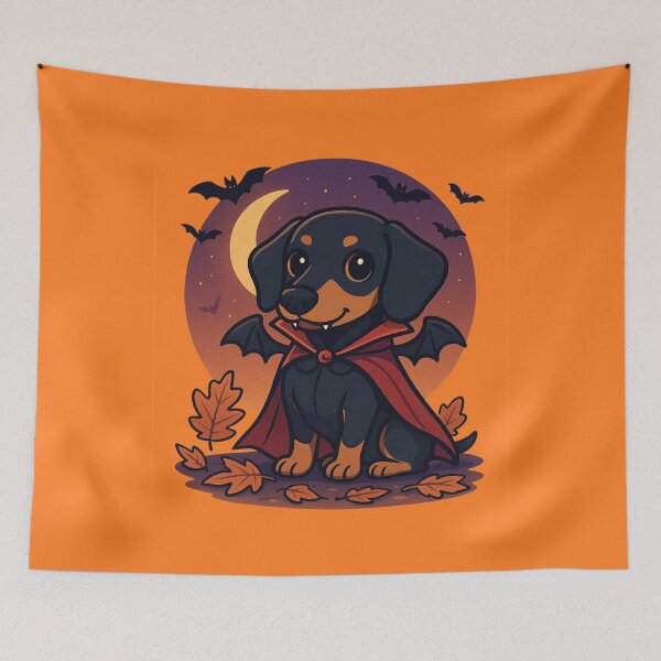 Item preview, Count Barkula – Vampire Dachshund Halloween Cartoon designed and sold by Doxie Life.