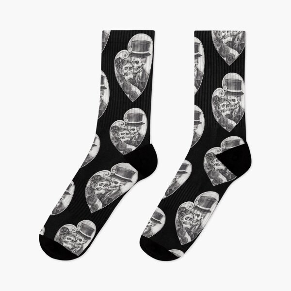 Item preview, Skeleton lovers couple sugar skull day of the dead. designed and sold by Jiwsurreal.
