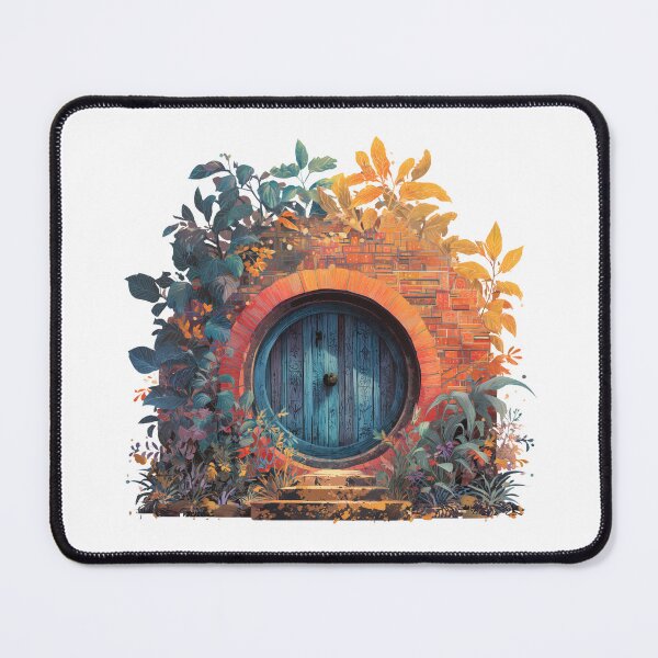 Item preview, Enchanted Round Door — Cottagecore Fantasy Garden Art Print - Fantasy designed and sold by Fenay Designs.