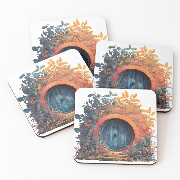 Item preview, Enchanted Round Door — Cottagecore Fantasy Garden Art Print - Fantasy designed and sold by Fenay Designs.