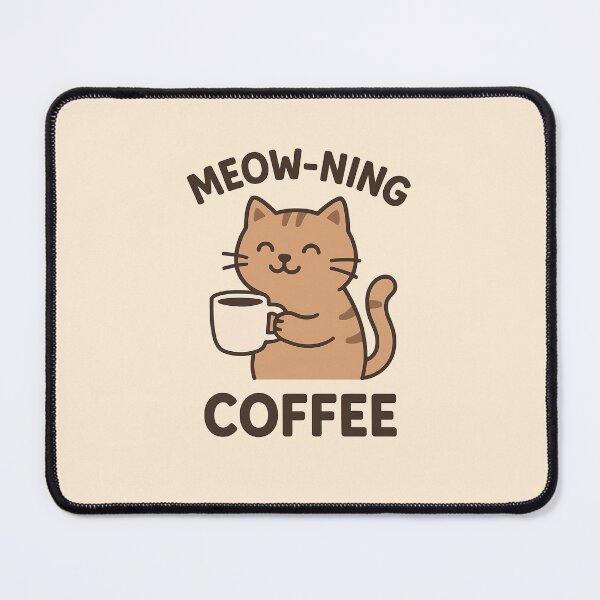 Item preview, meow-ning coffee cat designed and sold by bvkxs-shop.