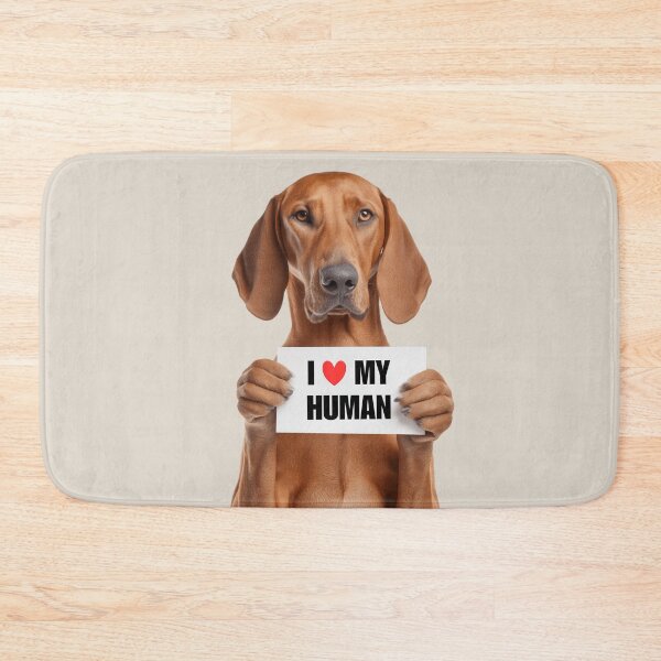 Item preview, Cute Redbone Coonhound dog with Signboard I love my Human  designed and sold by LazyOwlStore.