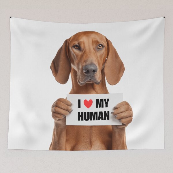 Item preview, Cute Redbone Coonhound dog with Signboard I love my Human  designed and sold by LazyOwlStore.