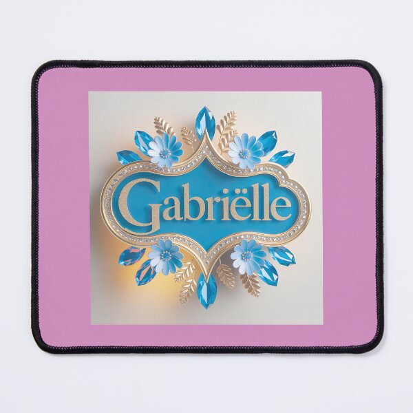 Item preview, Elegant Gabrielle Name Design with Blue Gems Flowers designed and sold by Lori Hebert.
