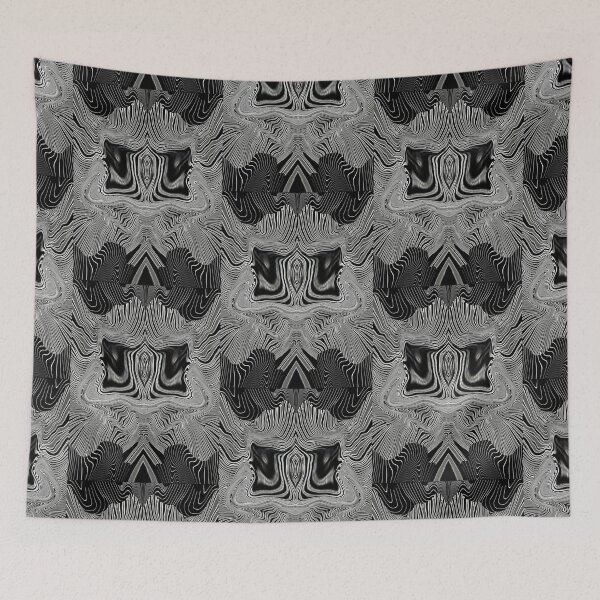 Item preview, Wavy line pattern in black and white designed and sold by AnnabellaRh.