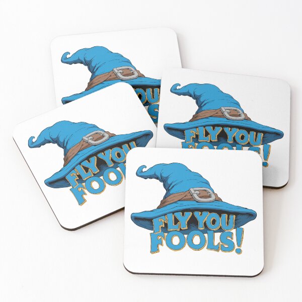Item preview, Fly You Fools — Blue Wizard Hat Funny Fantasy Quote - Fantasy designed and sold by Fenay Designs.