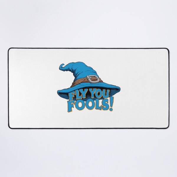 Item preview, Fly You Fools — Blue Wizard Hat Funny Fantasy Quote - Fantasy designed and sold by Fenay Designs.