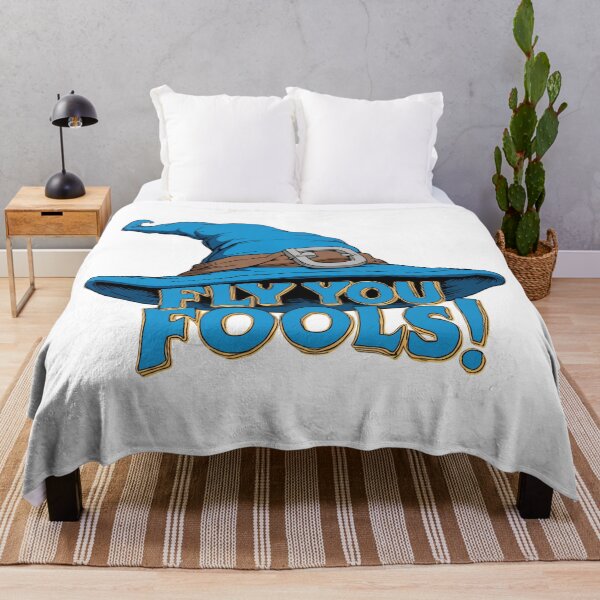 Item preview, Fly You Fools — Blue Wizard Hat Funny Fantasy Quote - Fantasy designed and sold by Fenay Designs.