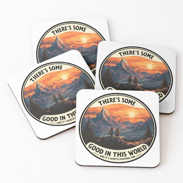 Item preview, Inspirational Mountain Sunset Badge – Adventure Quote Artwork - Fantasy designed and sold by Fenay Designs.