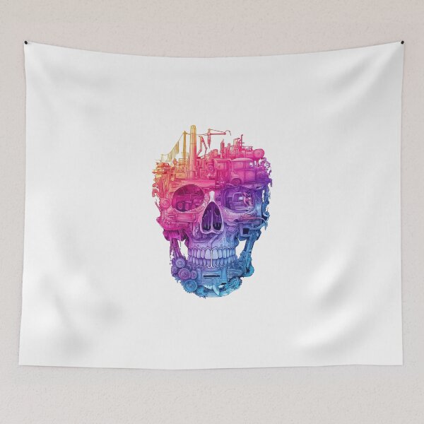 Item preview, Mechanical skull made of colorful hardware tools designed and sold by DadGenX.