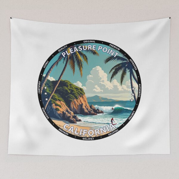 Item preview, Pleasure Point – California USA - Surf lifestyle classic reef waves designed and sold by inkNext.