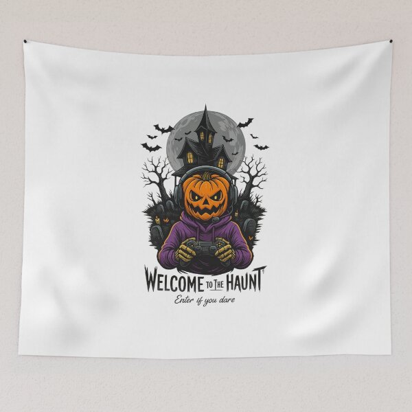 Item preview, Pumpkin Gamer Haunted House – Spooky Halloween Gaming T-Shirt designed and sold by Trendora Studio.