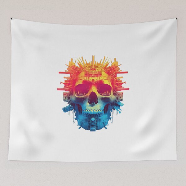 Item preview, Colorful skull made of mechanic tools and gears designed and sold by DadGenX.