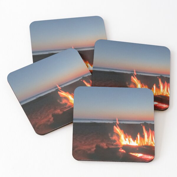 Item preview, Mendocino Big River Beach Sunset with Cozy Fire designed and sold by PEACELOVERSART.