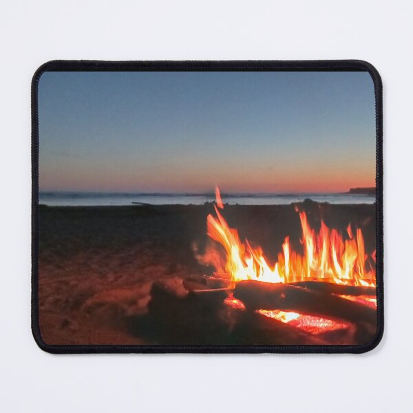 Item preview, Mendocino Big River Beach Sunset with Cozy Fire designed and sold by PEACELOVERSART.