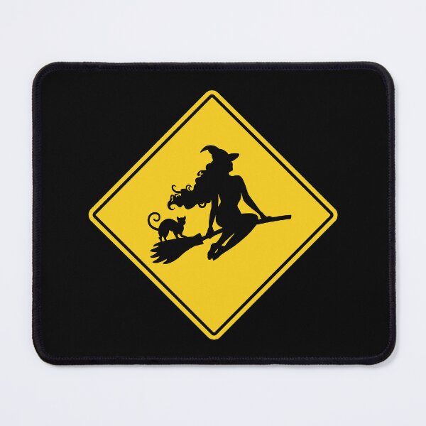 Item preview, Witch Crossing Sign (with black cat) - Spooky Season! designed and sold by YonderAndBeyond.