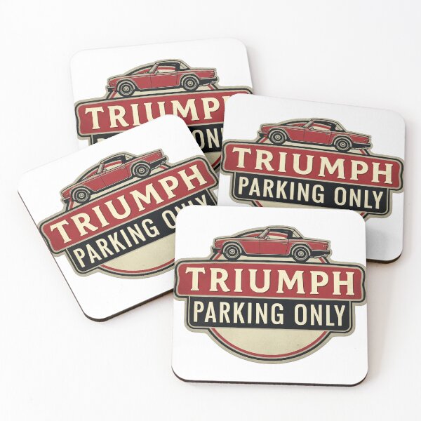 Item preview, triumph parking only logo with red english car designed and sold by hotrodspirit.