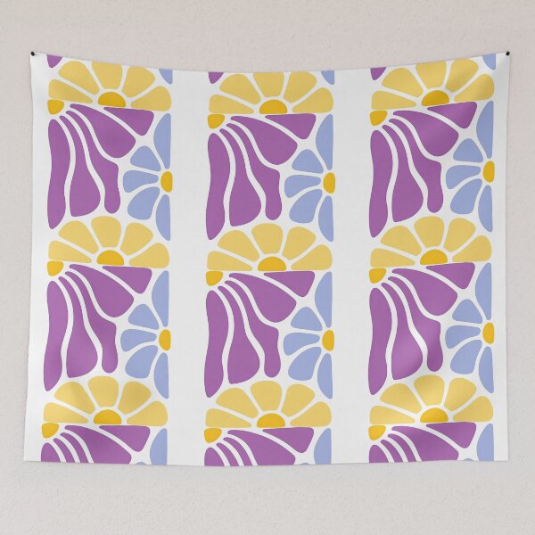 Item preview, Colorful Abstract Flower Panel with Purple and Yellow Petals designed and sold by ArtfulWeave.