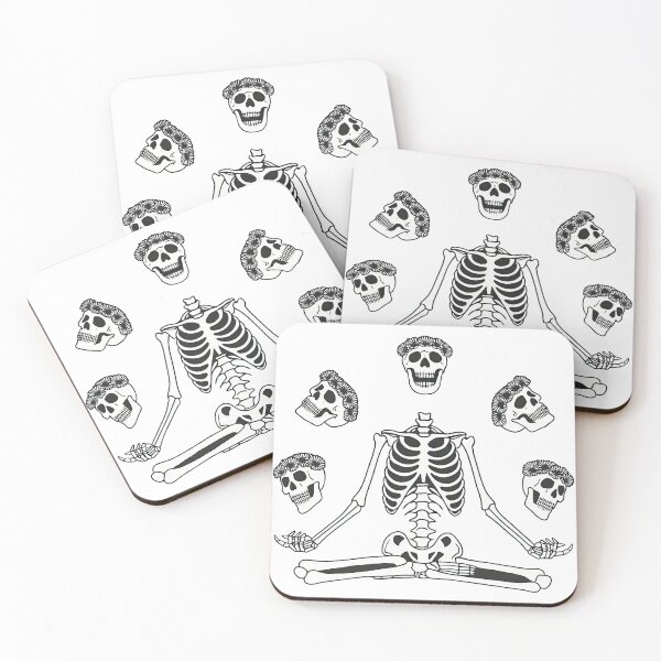 Item preview, Meditating Skeleton with Floral Skull Crown Illustration designed and sold by ArtfulWeave.