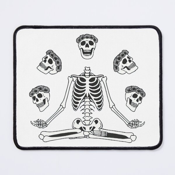 Item preview, Meditating Skeleton with Floral Skull Crown Illustration designed and sold by ArtfulWeave.
