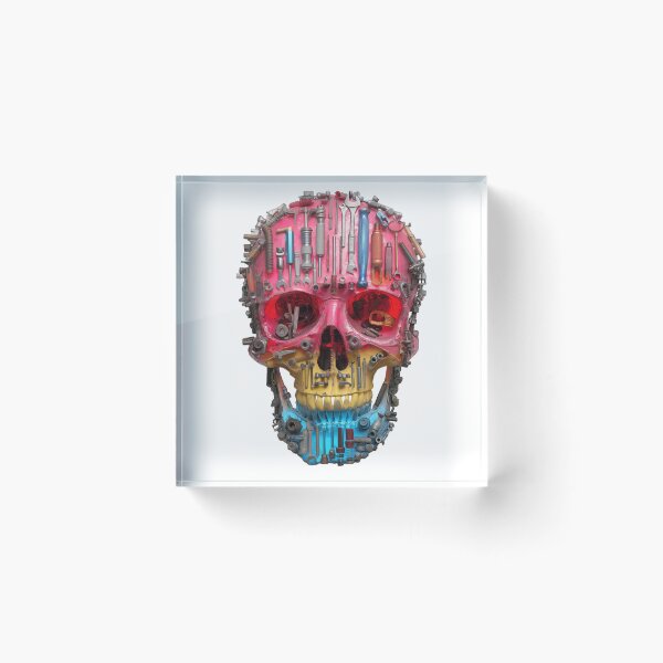 Item preview, Colorful skull made of mechanic tools and gears designed and sold by DadGenX.
