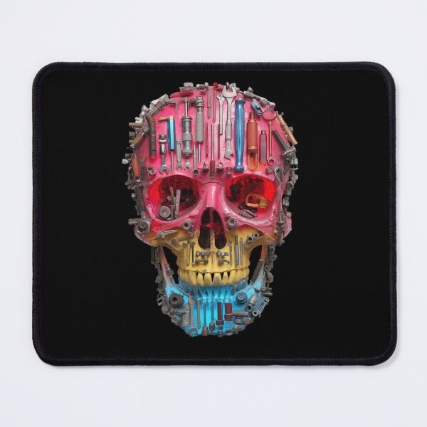 Item preview, Colorful skull made of mechanic tools and gears designed and sold by DadGenX.