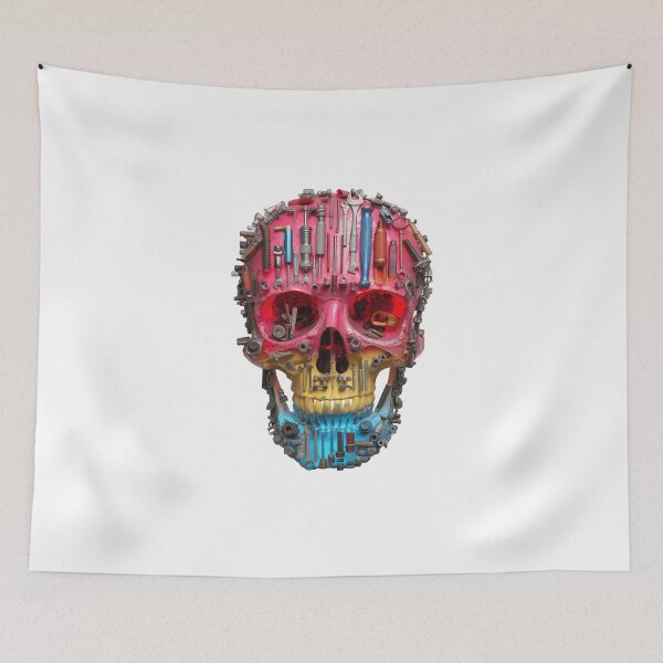 Item preview, Colorful skull made of mechanic tools and gears designed and sold by DadGenX.