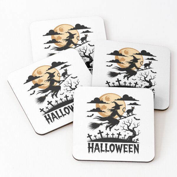 Item preview, Witch and Black Cat Halloween Night designed and sold by TomxDesign.