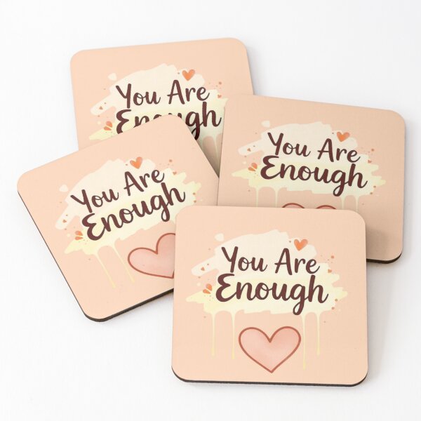 Item preview, You Are Enough - Heart and Positive Vibes Design designed and sold by NewAspect.