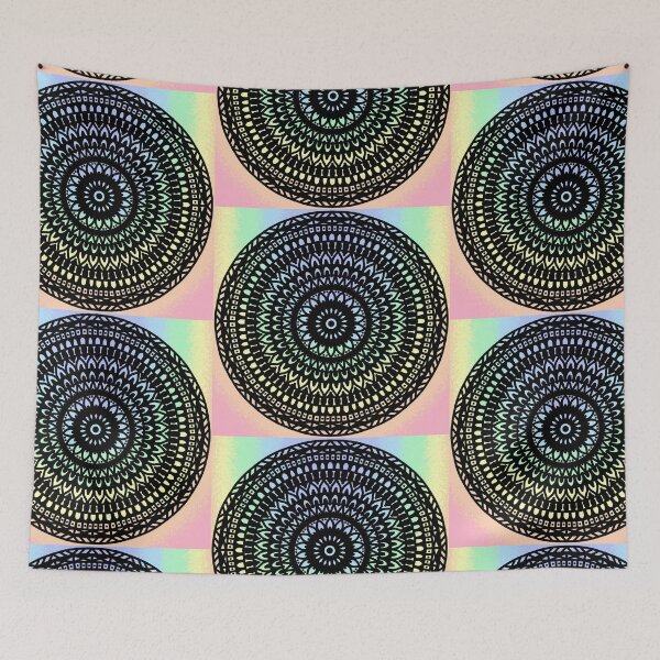 Item preview, Rainbow mandala Vibrant watercolor pastel colorful bohemian mandala  designed and sold by DivineMandala.