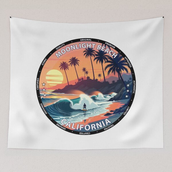 Item preview, Moonlight Beach – California USA - Surf lifestyle sandy waves designed and sold by inkNext.