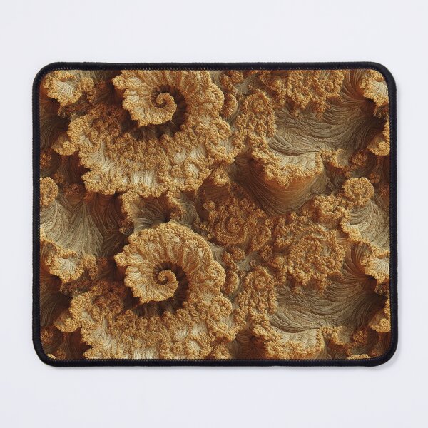 Item preview, golden ochre earthy fossil fractal designed and sold by EarthenEmbers.
