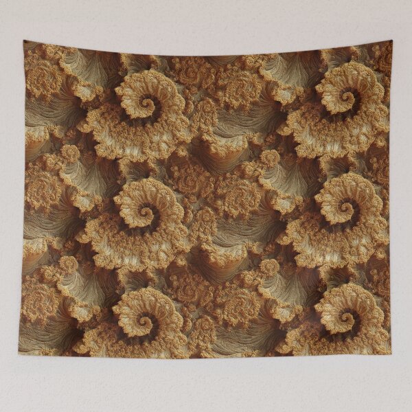 Item preview, golden ochre earthy fossil fractal designed and sold by EarthenEmbers.
