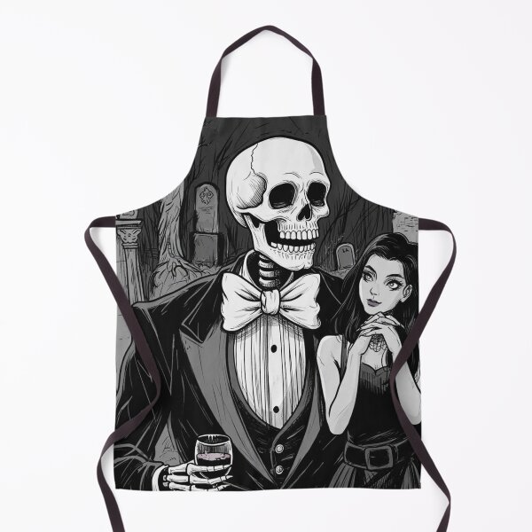 Item preview, Fancy dapper Skeleton man and Vampire girl cool horror art designed and sold by Vintage Designs +.