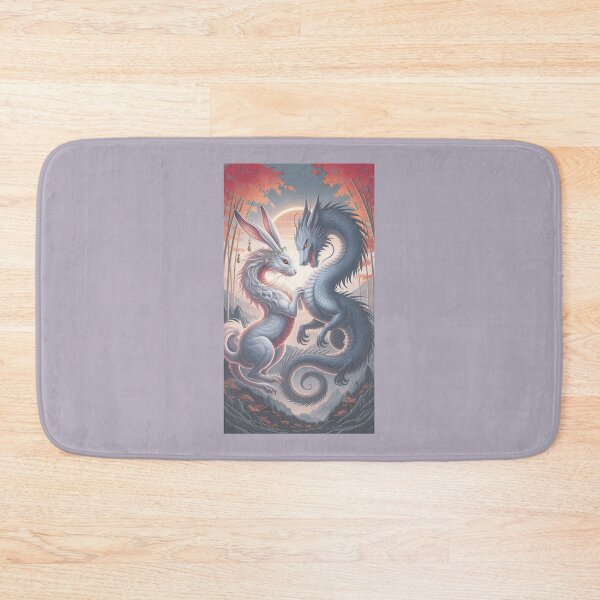 Item preview, Dragon and Rabbit Encounter Mystical Asian Art designed and sold by Angela Davidson.