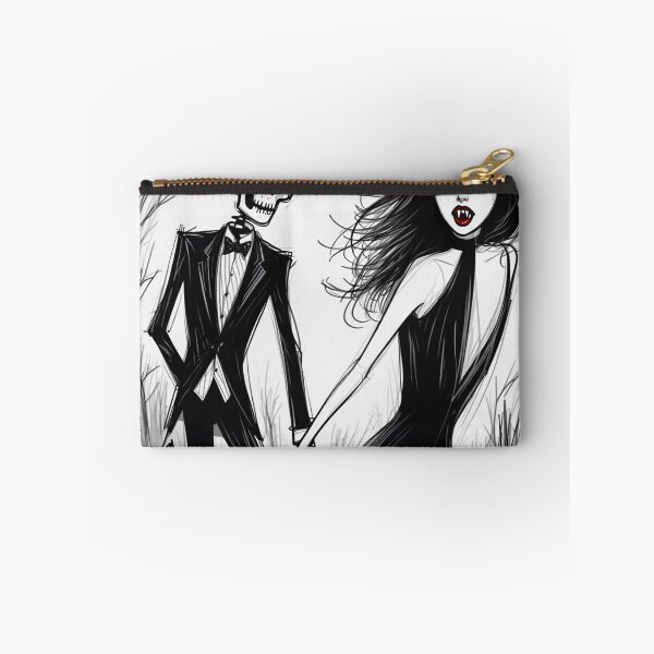 Item preview, Fancy dapper Skeleton man and Vampire girl cool horror art designed and sold by Vintage Designs +.