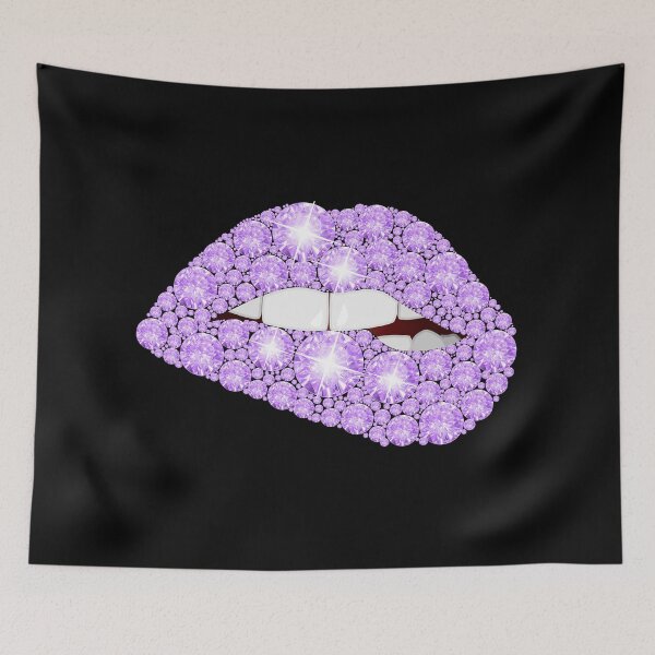 Item preview, Purple Diamond Lips – Sparkly Glam Pop Art Design designed and sold by Dragonfly-10.