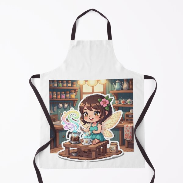 Item preview, Tiny Fairy Brew – Chibi Fairy Making Magical Coffee on a Tiny Table designed and sold by ToeyThrive.