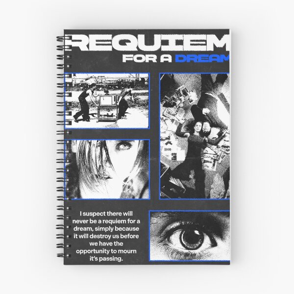 Item preview, Requiem for a Dream Poster | Cult Classic Movie Art | Black and White Distressed Film Print with Blue Accents designed and sold by MaguireVisuals.