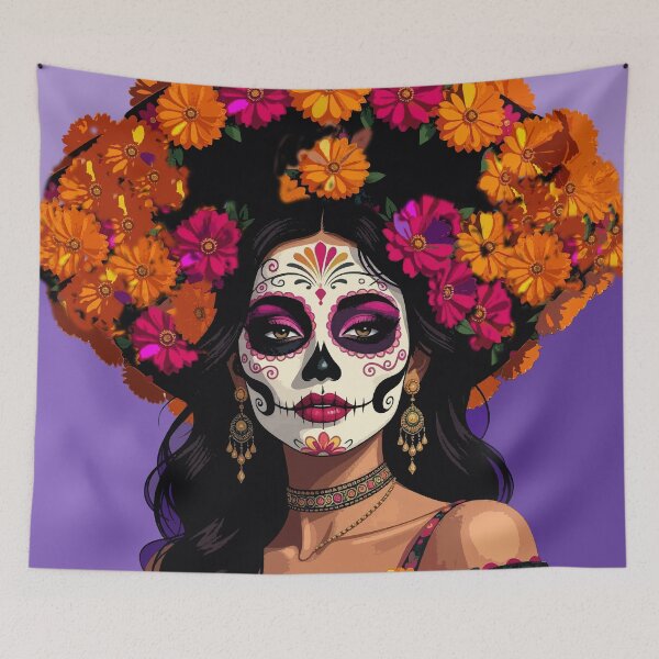 Aperçu de l'œuvre Catrina fleurie créée et vendue par Art Sebastian Moreno.
