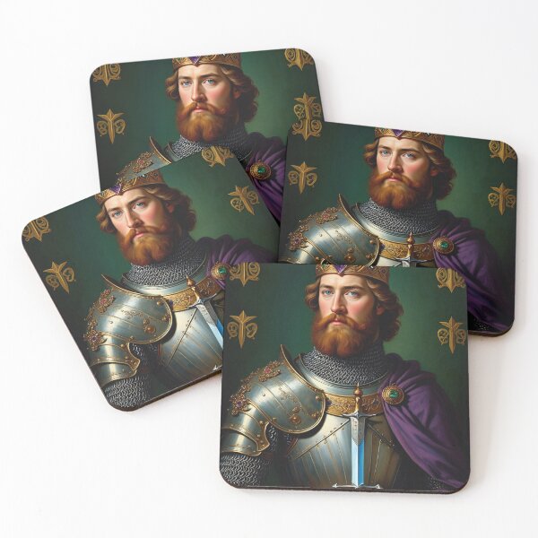 Item preview,  Ornate portrait of  King Arthur of Camelot from the Arthurian Legends designed and sold by Vintage Designs +.