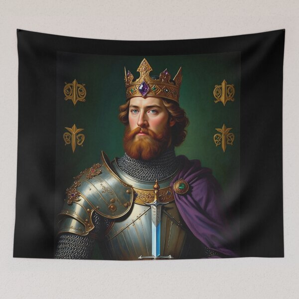 Item preview,  Ornate portrait of  King Arthur of Camelot from the Arthurian Legends designed and sold by Vintage Designs +.