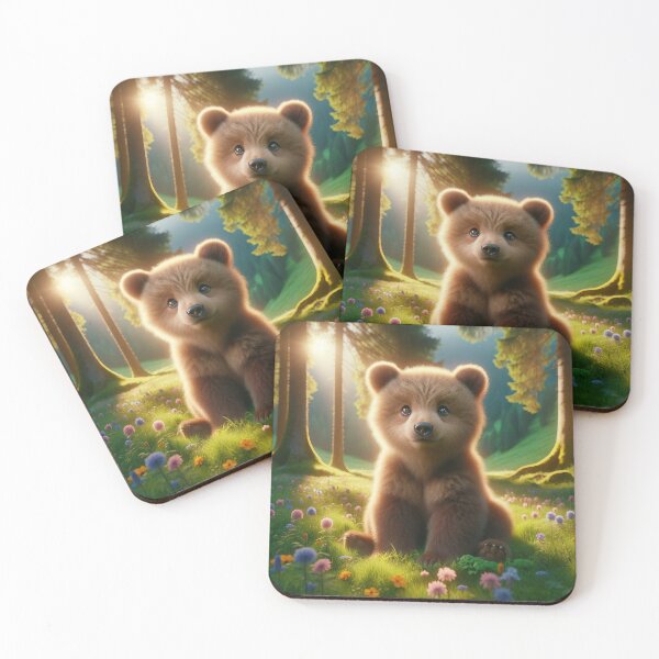Item preview, Cute Brown Bear Among Flowers designed and sold by Synthetic Soul.