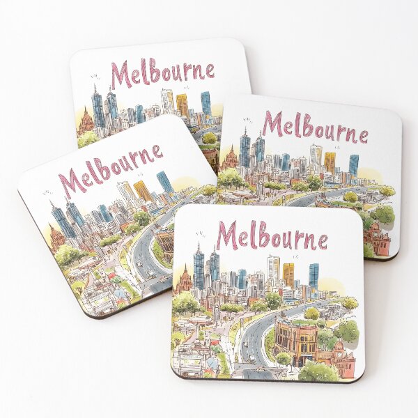 Item preview, illustrated Map of Melbourne Cityscape and Roads designed and sold by Artessie.